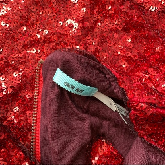 Urban Outfitters Kimchi blue sequin open back mini dress Taylor Swift red - Picture 4 of 7